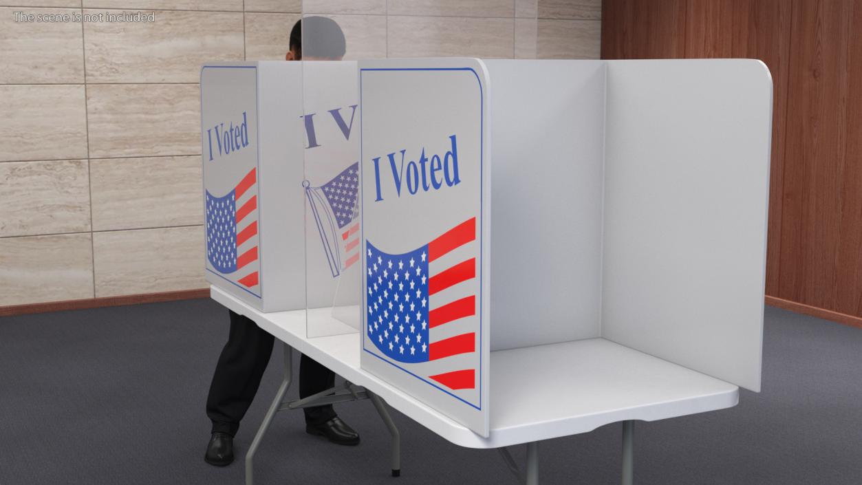 Man with Voting Table Fur Rigged 3D