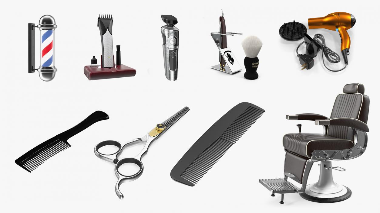 3D Barbershop Collection 4 model