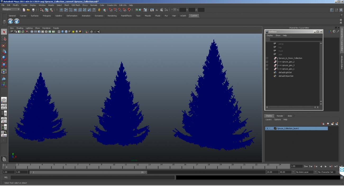 3D Spruces Collection model