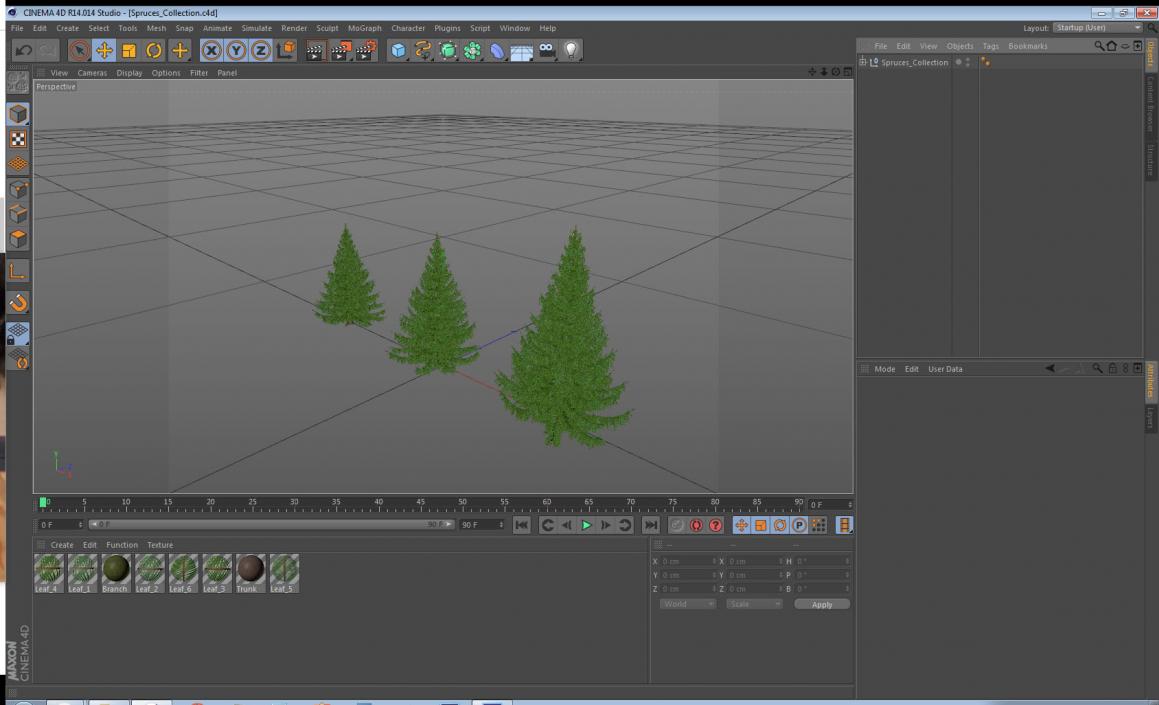 3D Spruces Collection model