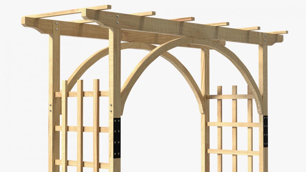 Outdoor Wooden Garden Archway 3D model