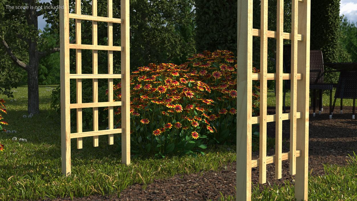 Outdoor Wooden Garden Archway 3D model