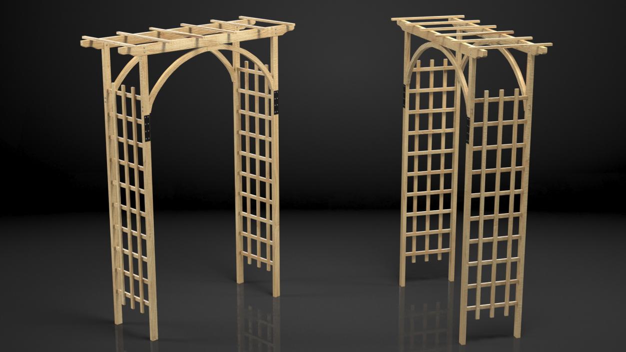 Outdoor Wooden Garden Archway 3D model