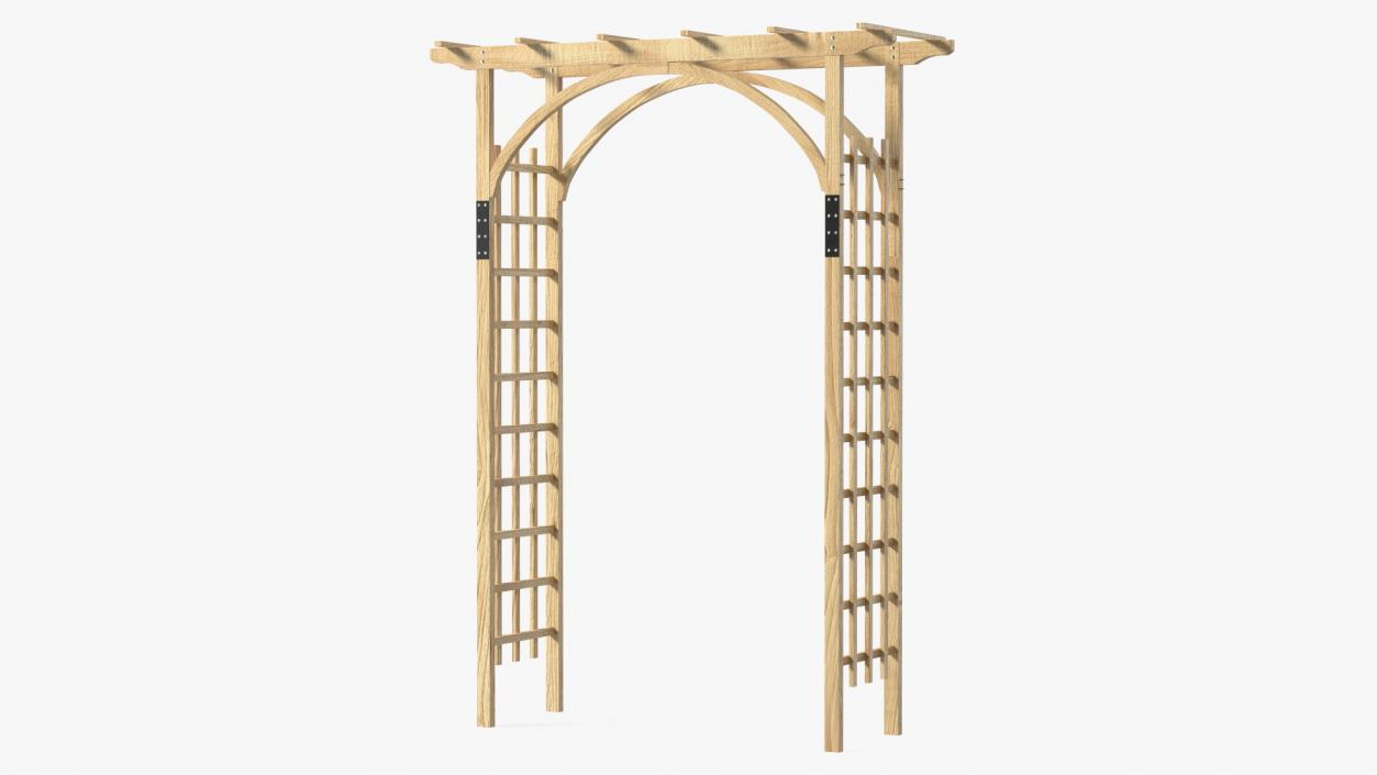 Outdoor Wooden Garden Archway 3D model