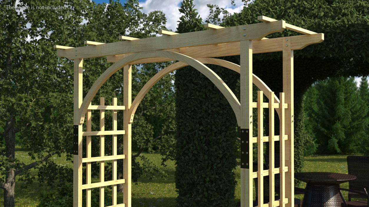 Outdoor Wooden Garden Archway 3D model