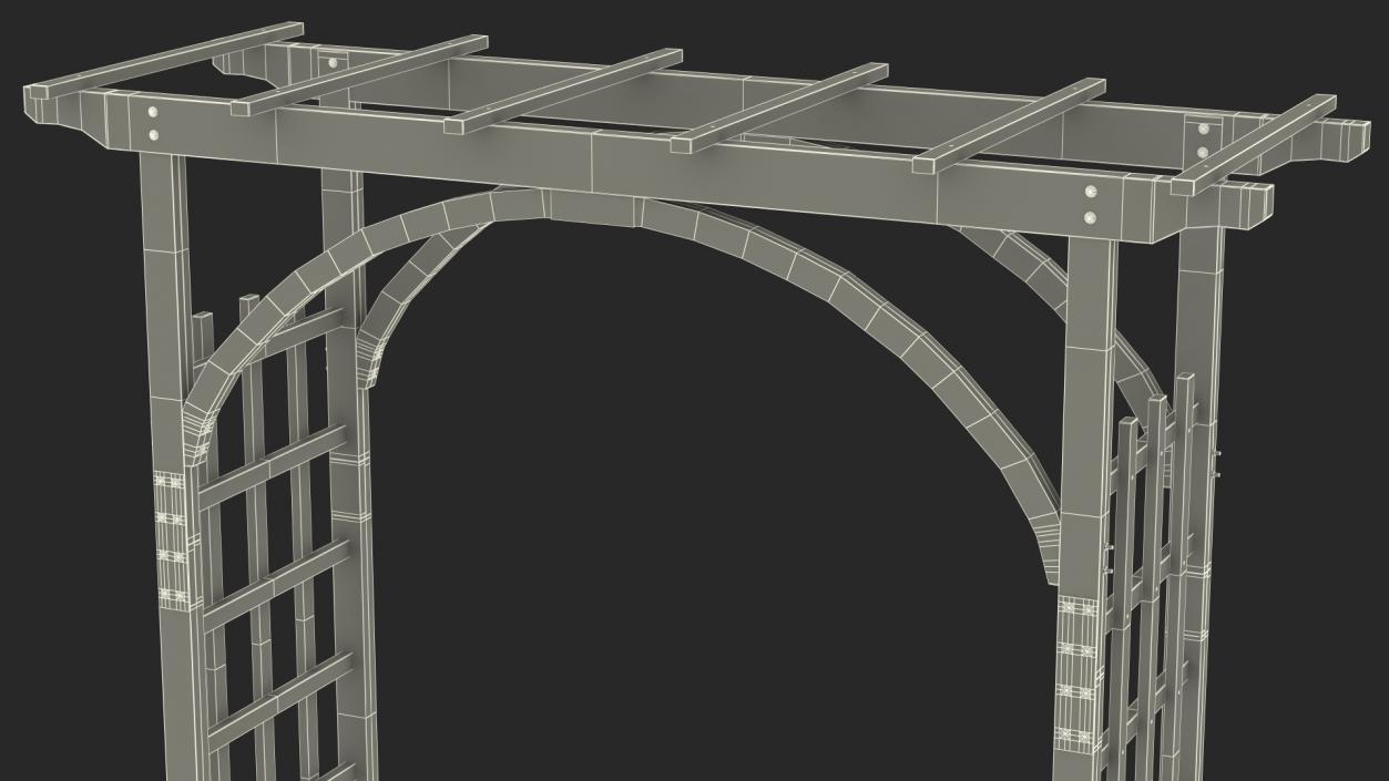 Outdoor Wooden Garden Archway 3D model