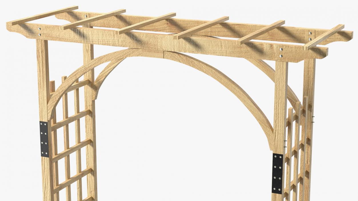 Outdoor Wooden Garden Archway 3D model