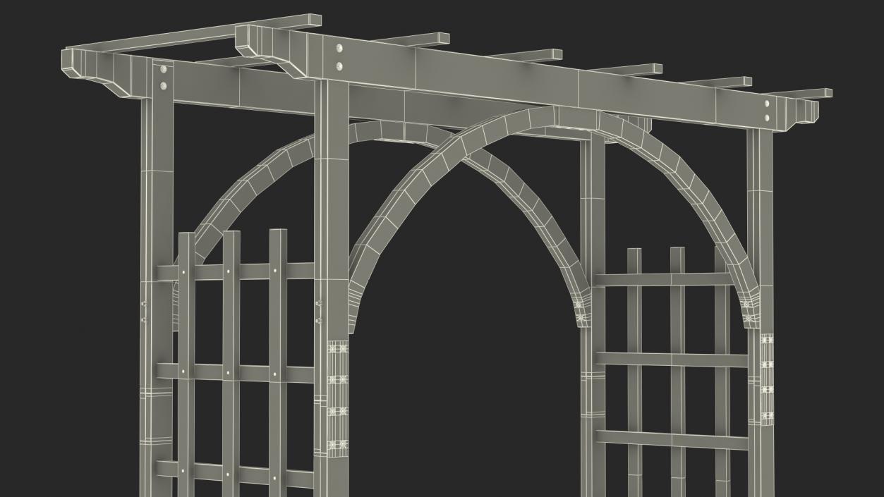 Outdoor Wooden Garden Archway 3D model