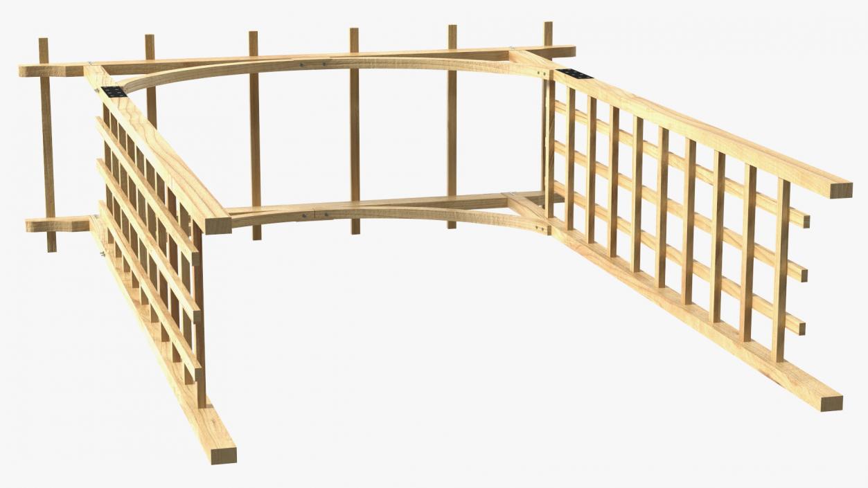 Outdoor Wooden Garden Archway 3D model