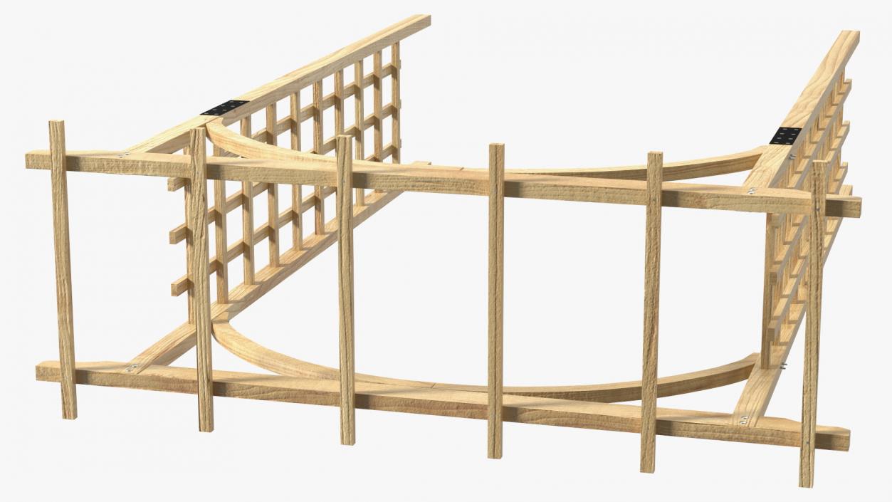 Outdoor Wooden Garden Archway 3D model