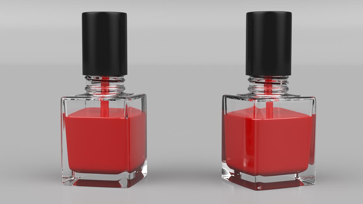 Red Nail Polish Bottle 3D