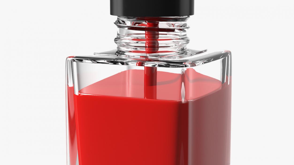 Red Nail Polish Bottle 3D