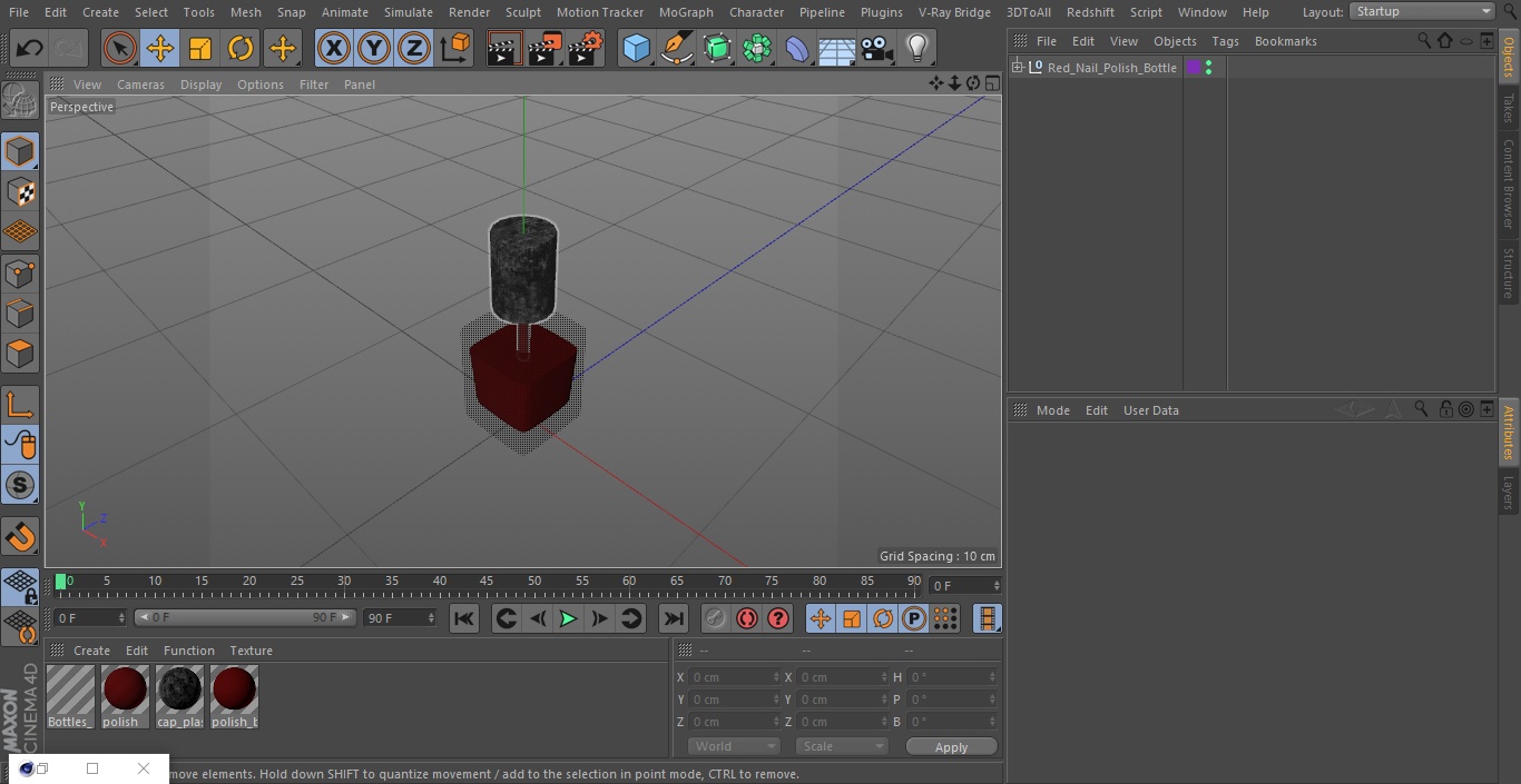 Red Nail Polish Bottle 3D