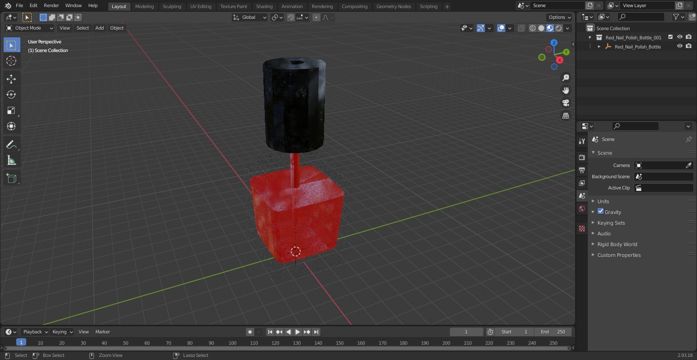 Red Nail Polish Bottle 3D