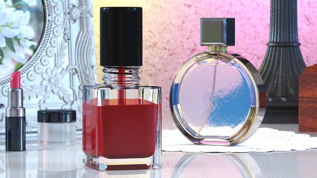 Red Nail Polish Bottle 3D