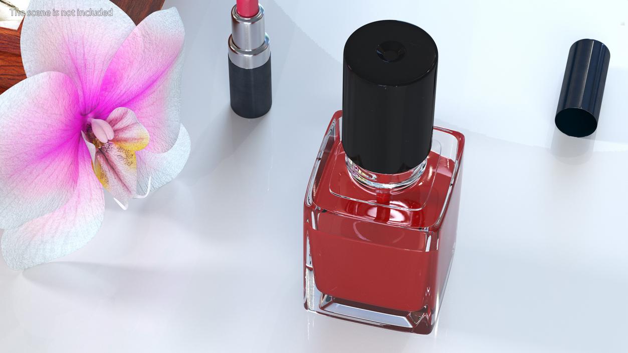 Red Nail Polish Bottle 3D