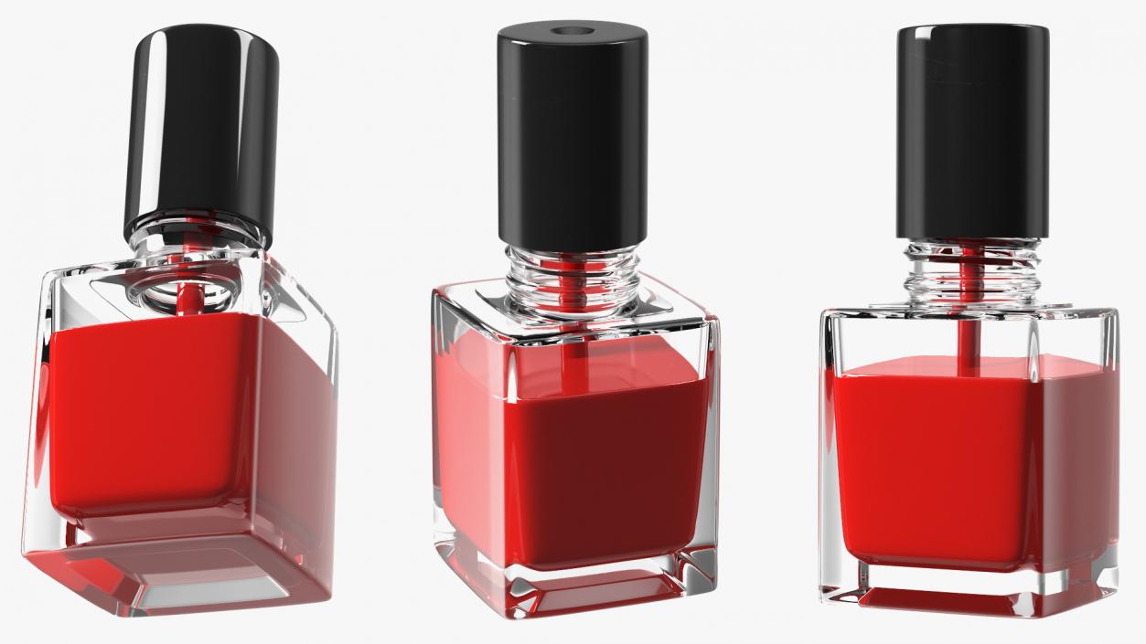 Red Nail Polish Bottle 3D