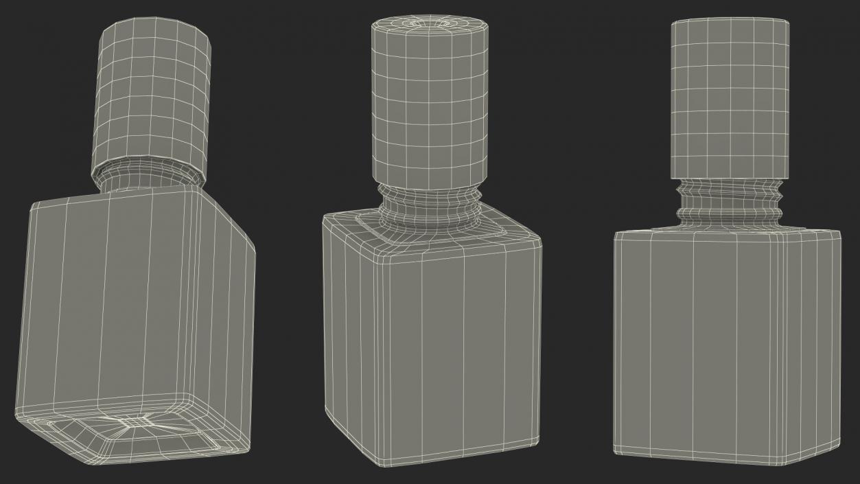 Red Nail Polish Bottle 3D