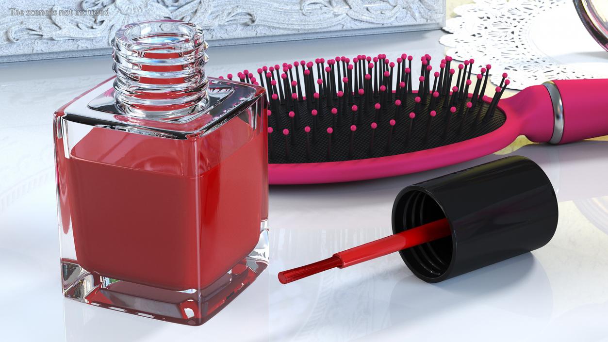 Red Nail Polish Bottle 3D