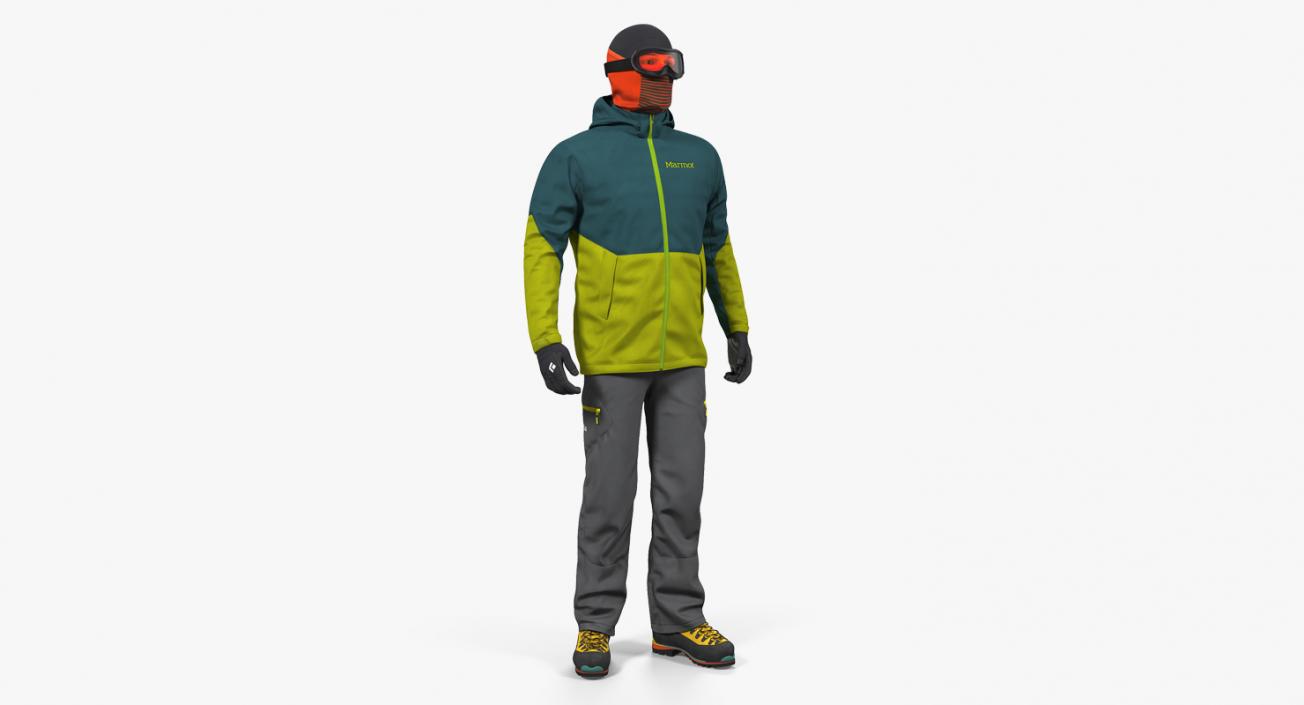 3D model Rock Climber Winter Hiking Gear Standing Pose