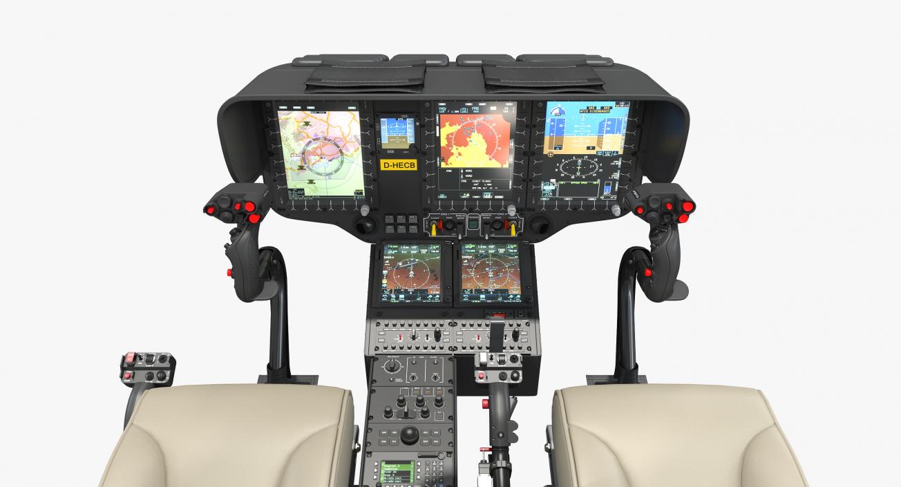 3D model Airbus H145 Helicopter Cockpit