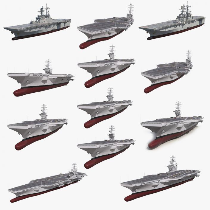 3D US Aircraft Carriers Collection 2 model