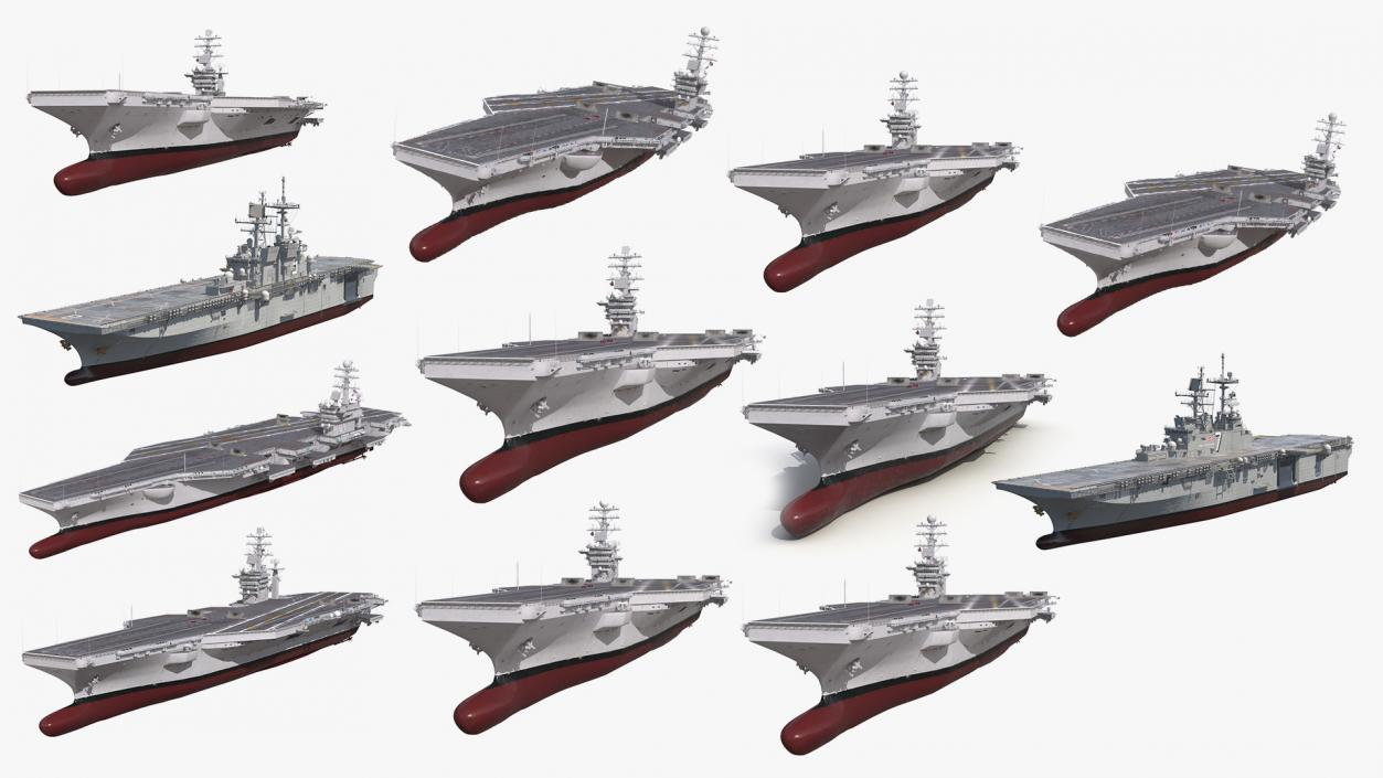 3D US Aircraft Carriers Collection 2 model