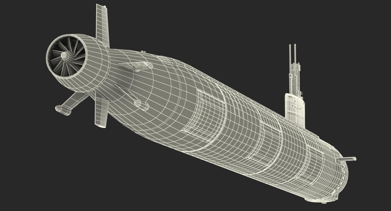 3D US Submarine Virginia SSN 774 Rigged