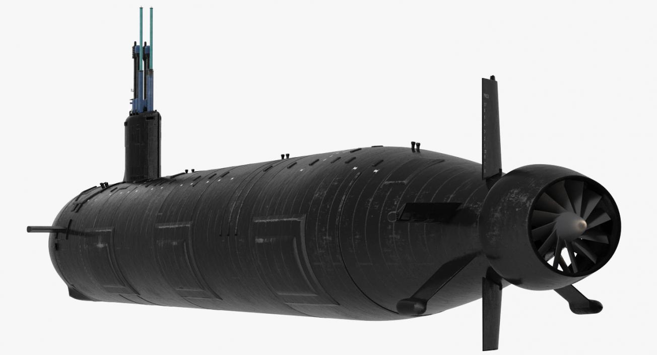 3D US Submarine Virginia SSN 774 Rigged