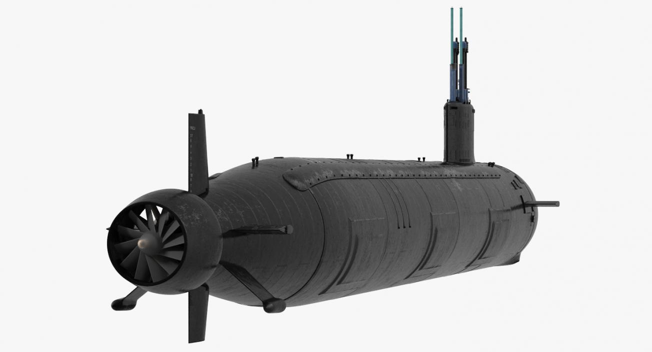 3D US Submarine Virginia SSN 774 Rigged