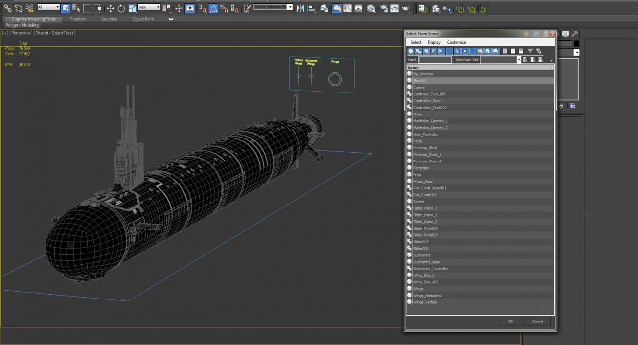 3D US Submarine Virginia SSN 774 Rigged