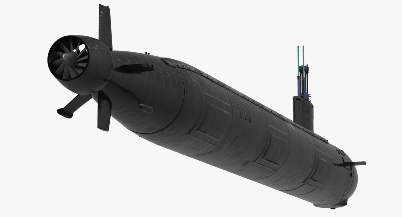 3D US Submarine Virginia SSN 774 Rigged