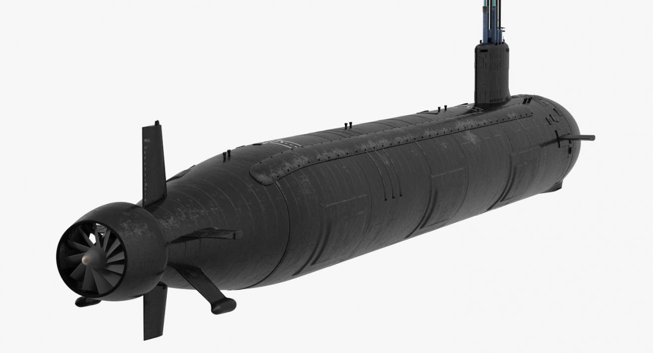 3D US Submarine Virginia SSN 774 Rigged