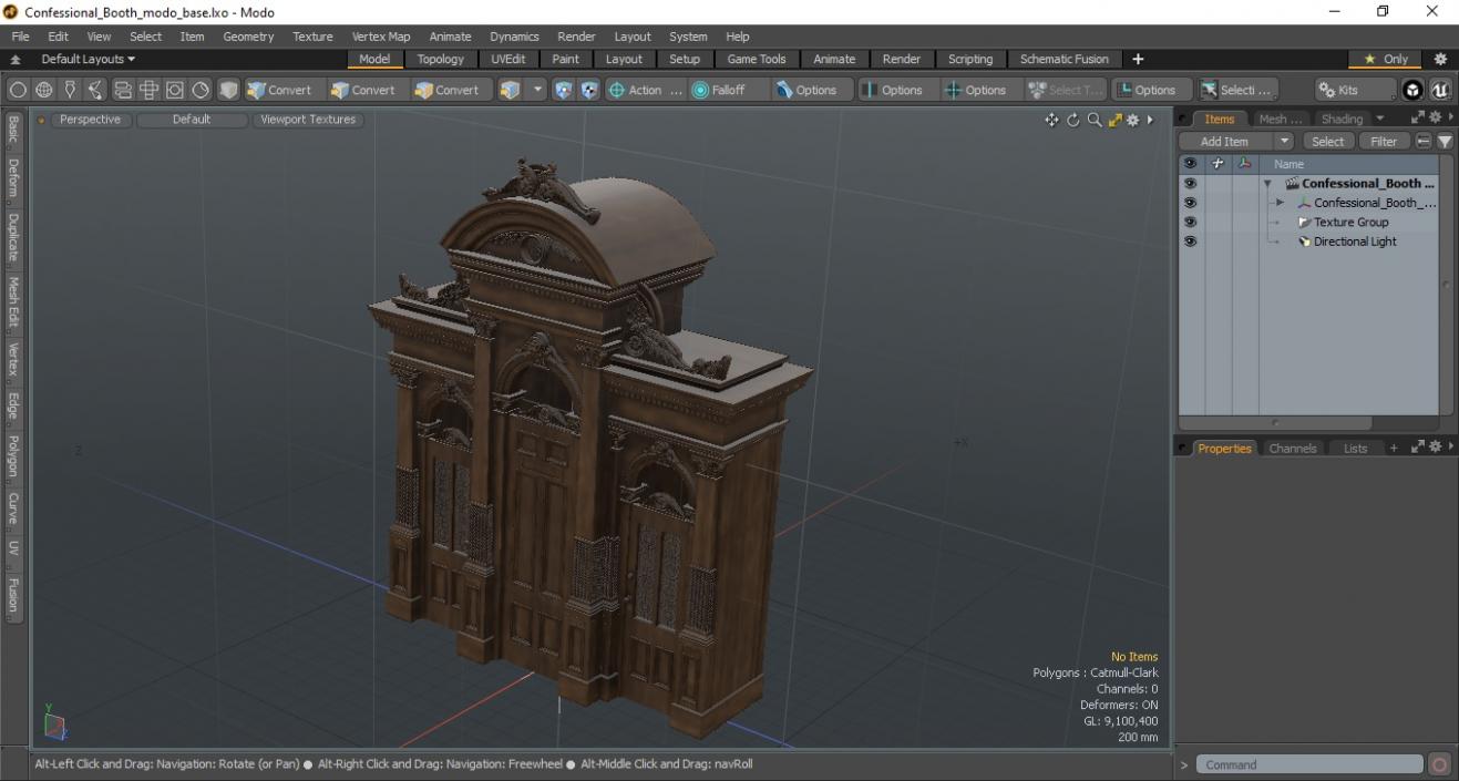 3D Confessional Booth model