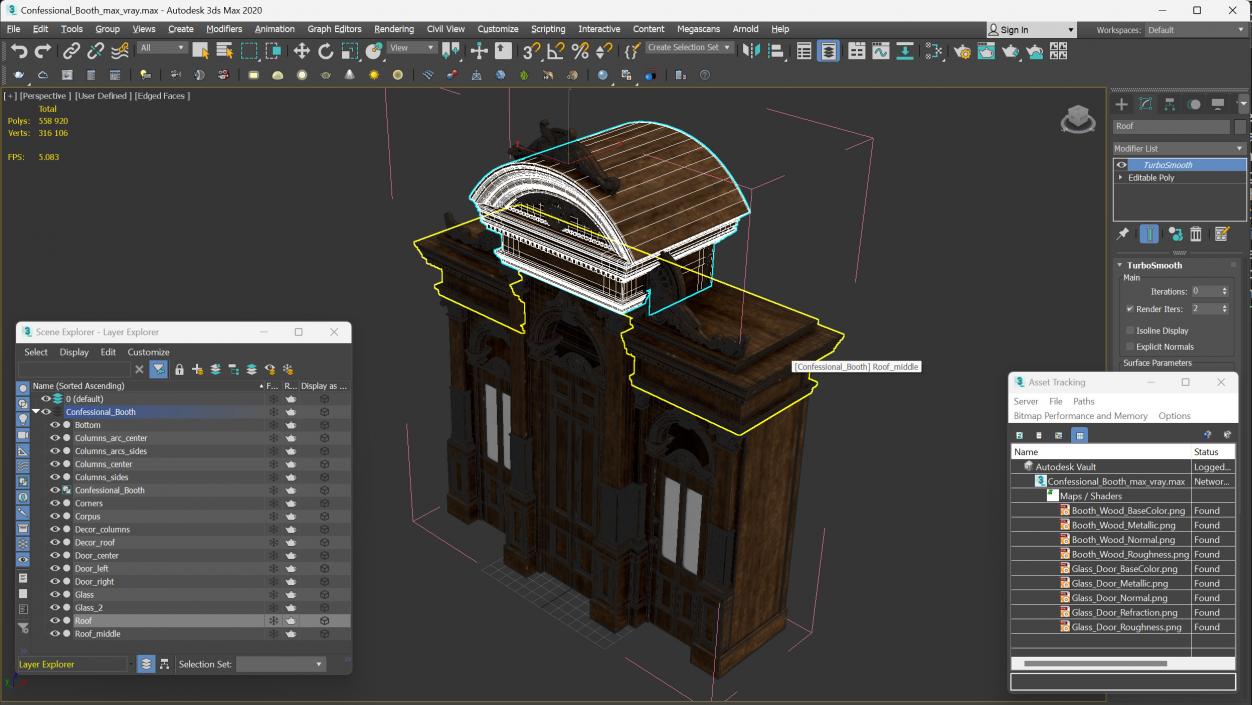 3D Confessional Booth model