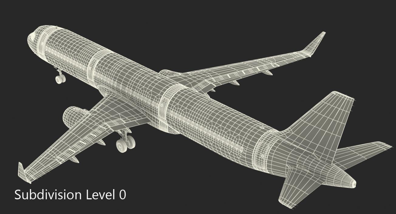 Airbus A321 Lufthansa with Interior Rigged 3D