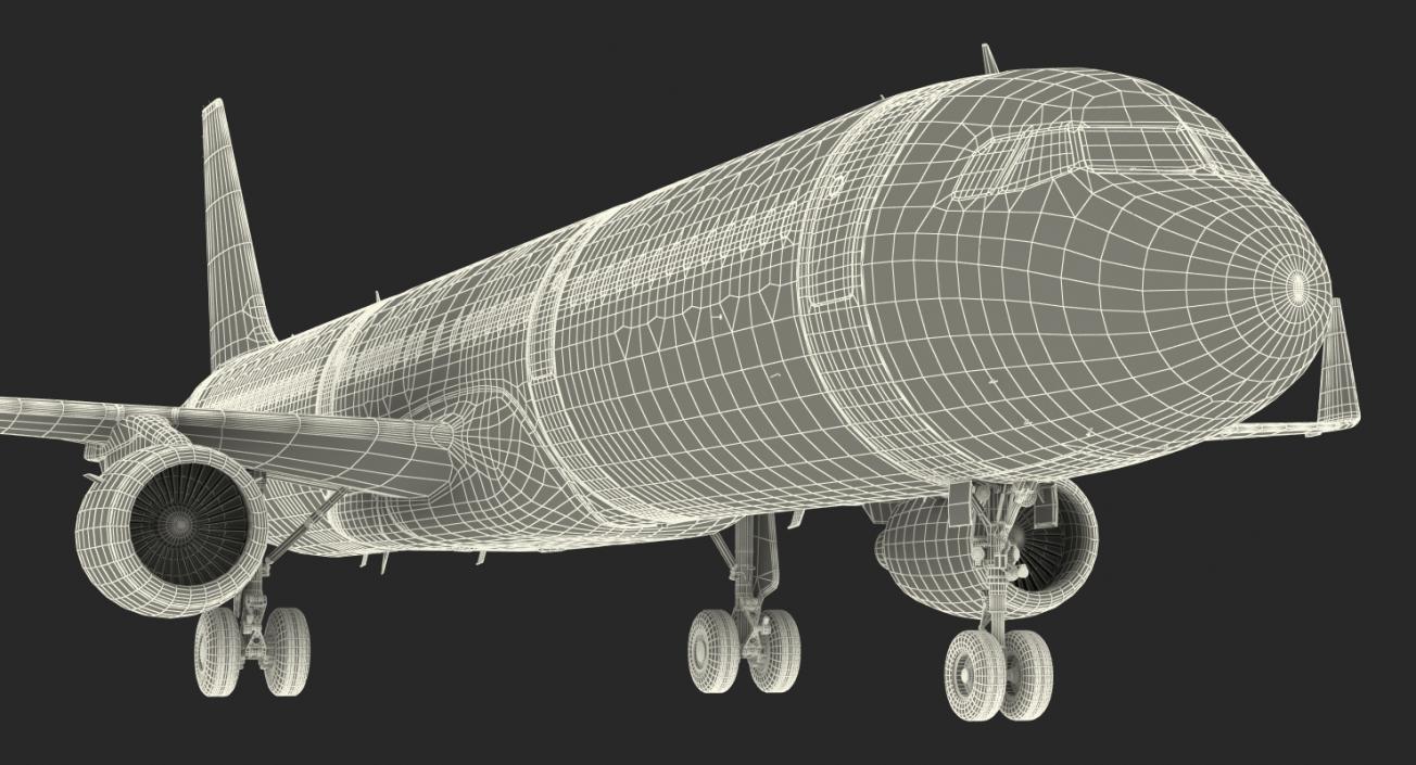 Airbus A321 Lufthansa with Interior Rigged 3D