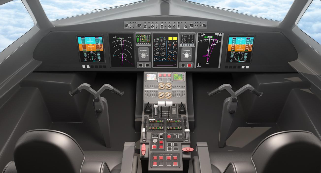 Airbus A321 Lufthansa with Interior Rigged 3D