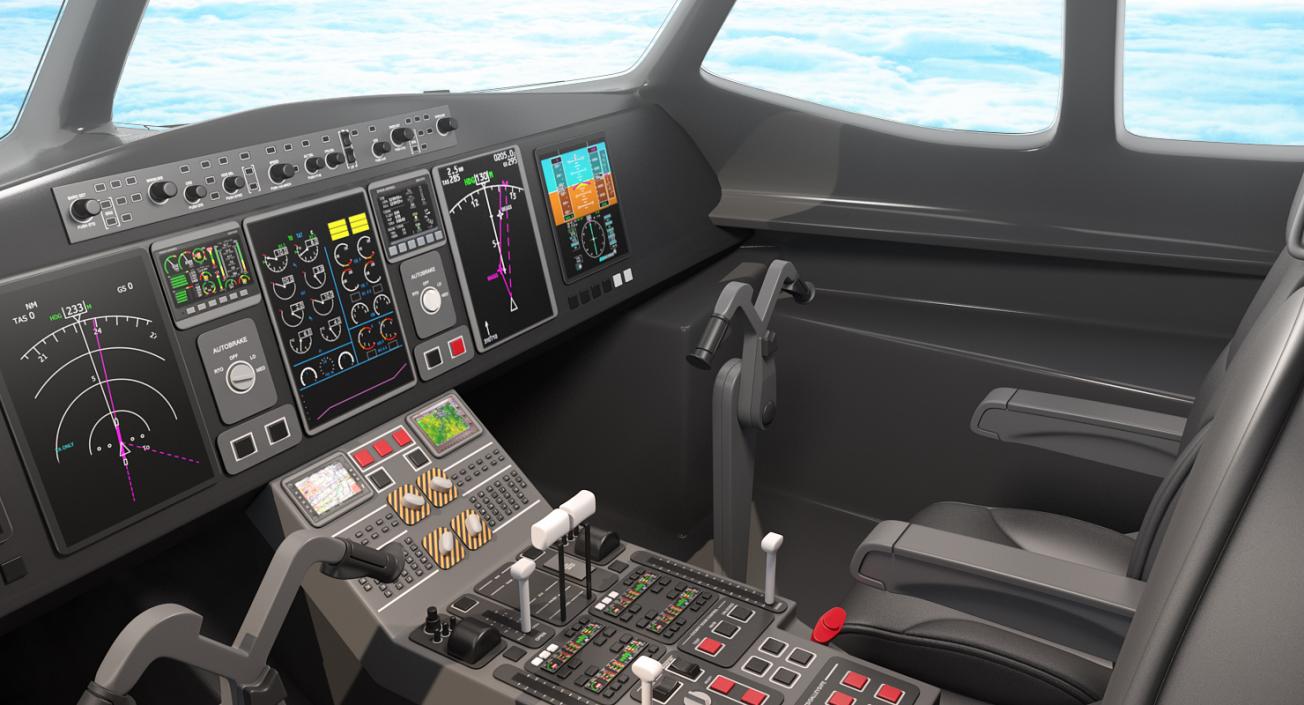 Airbus A321 Lufthansa with Interior Rigged 3D