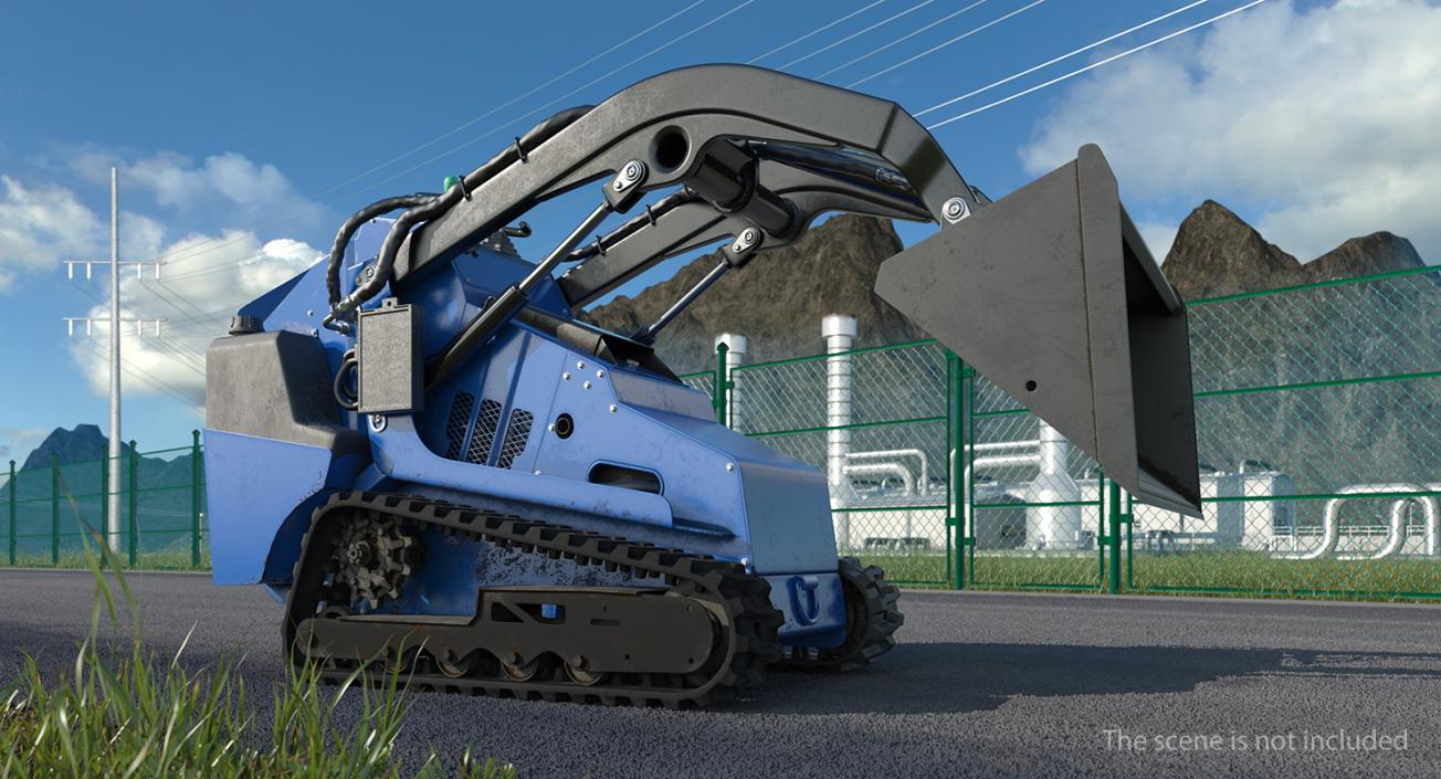 Mini Skid Steer with Bucket Rigged 3D model