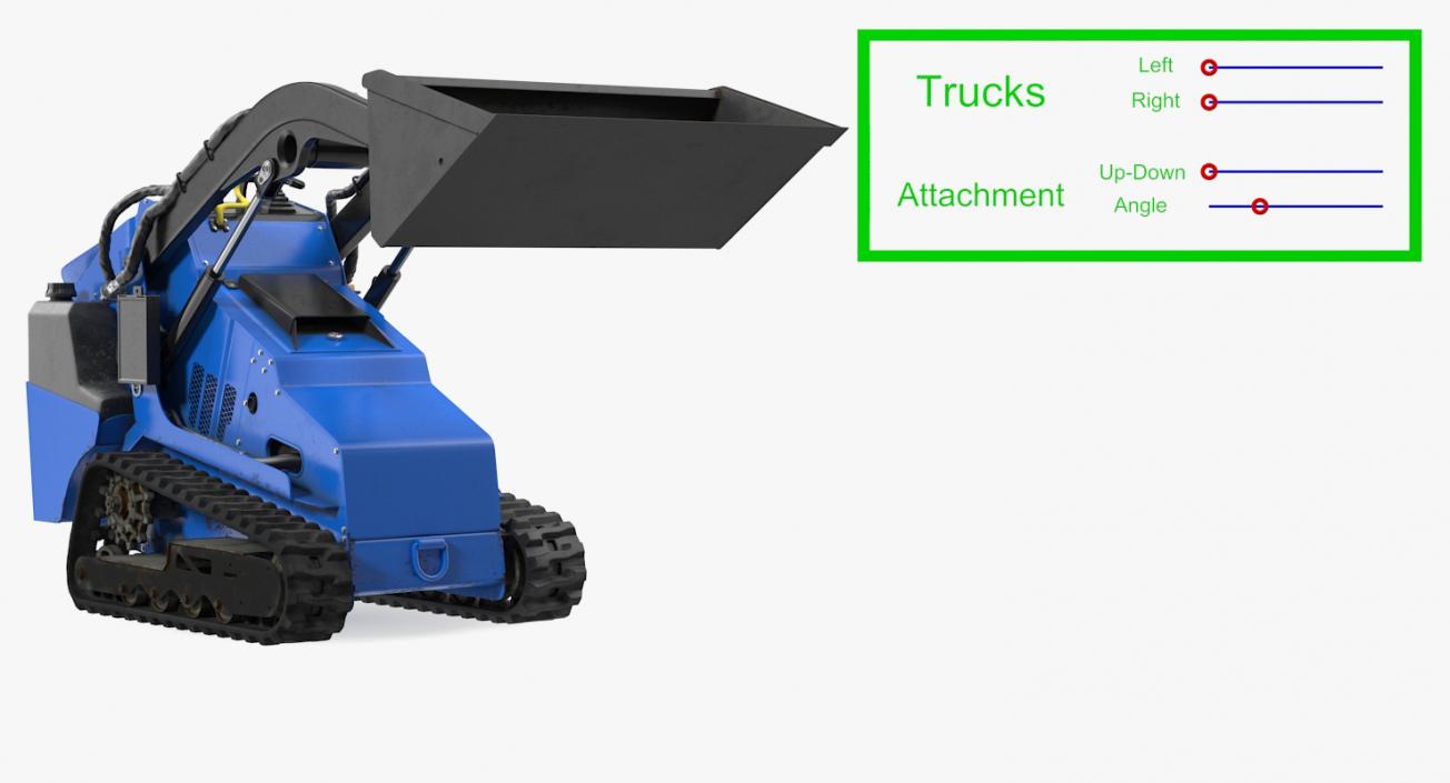 Mini Skid Steer with Bucket Rigged 3D model