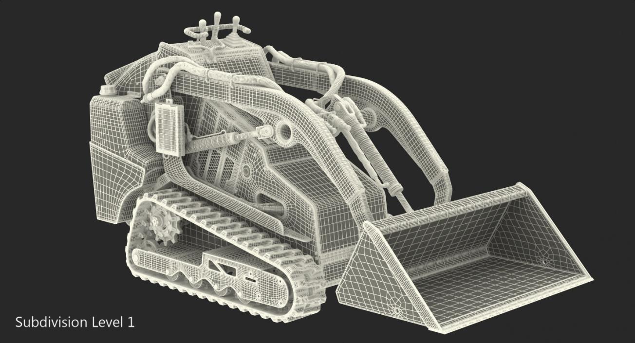 Mini Skid Steer with Bucket Rigged 3D model