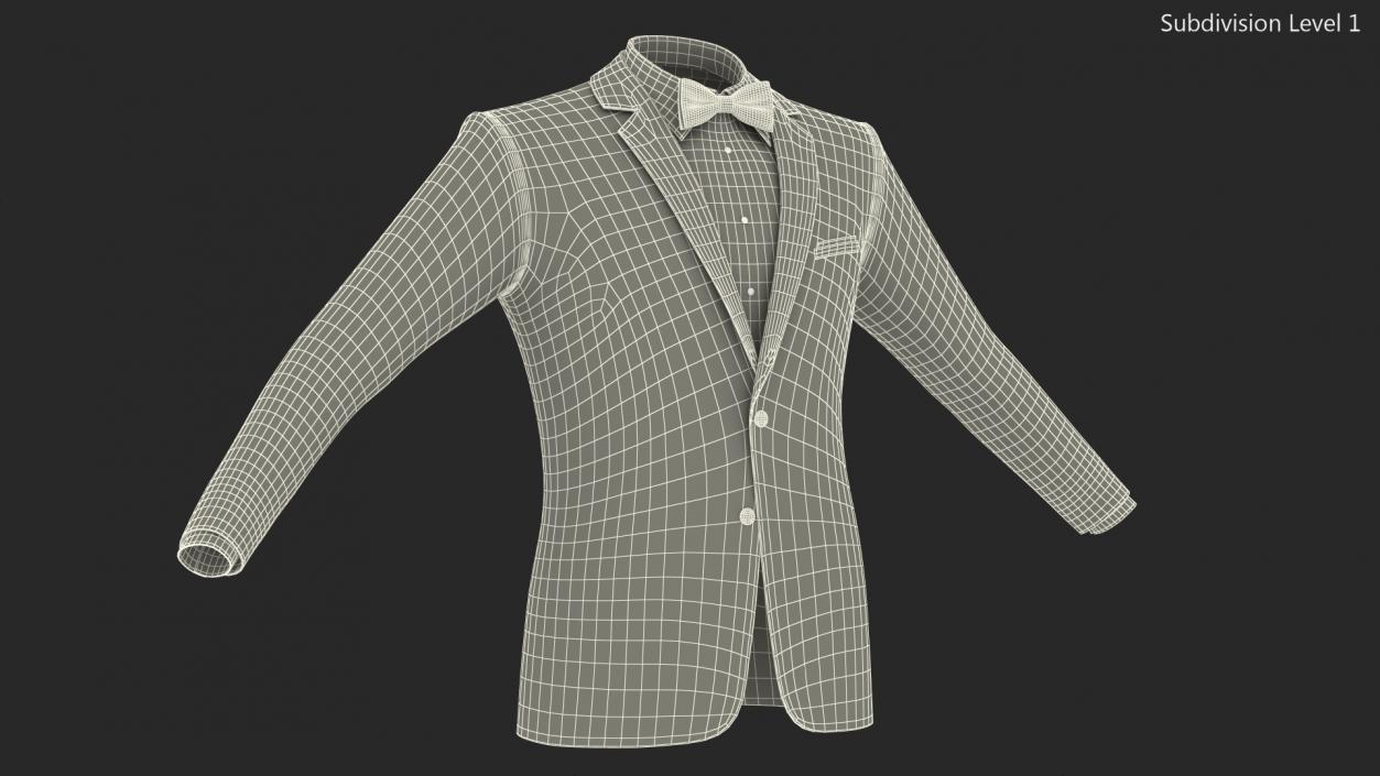 3D Tuxedo Blue Jacket model