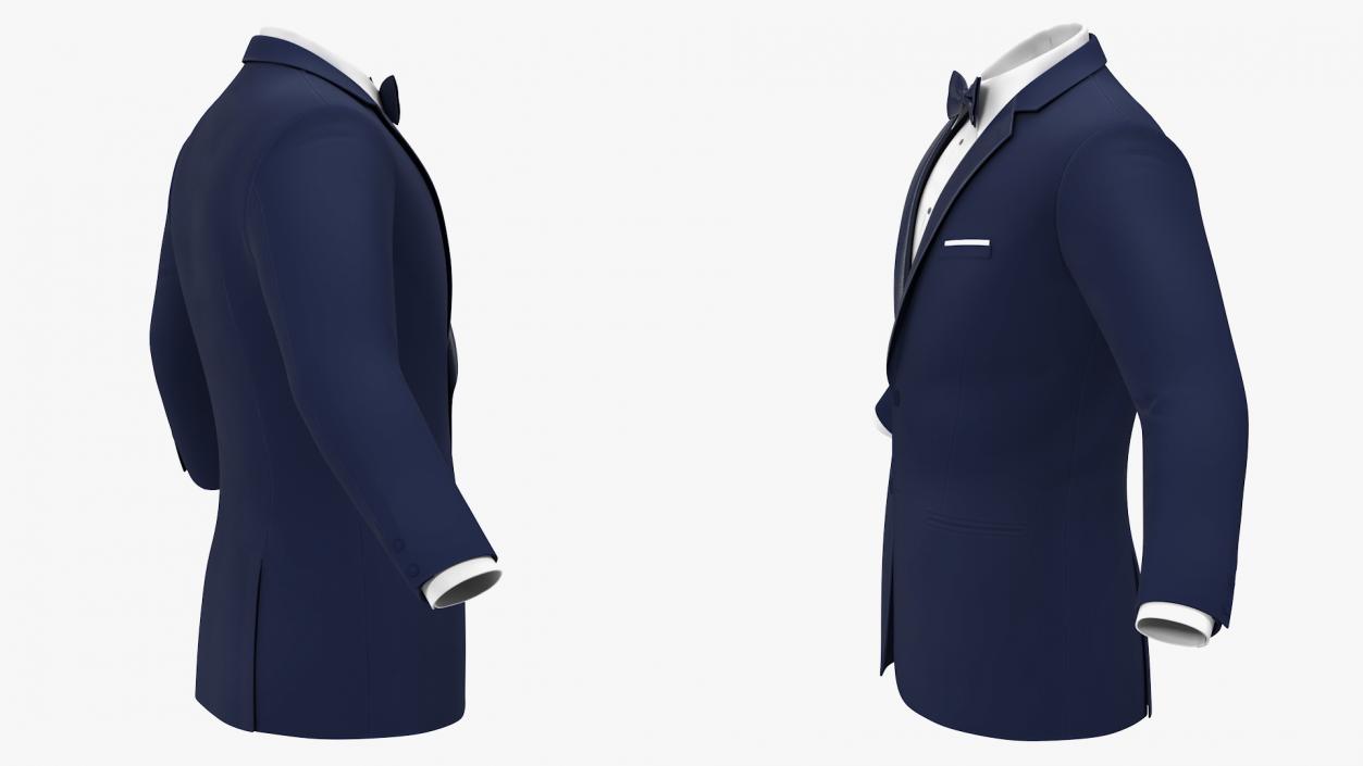 3D Tuxedo Blue Jacket model