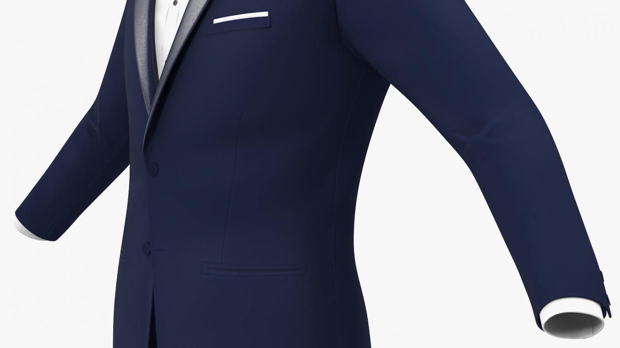 3D Tuxedo Blue Jacket model