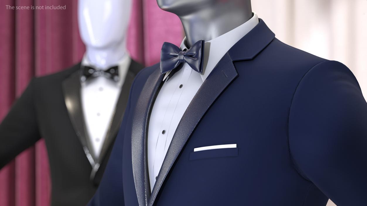 3D Tuxedo Blue Jacket model