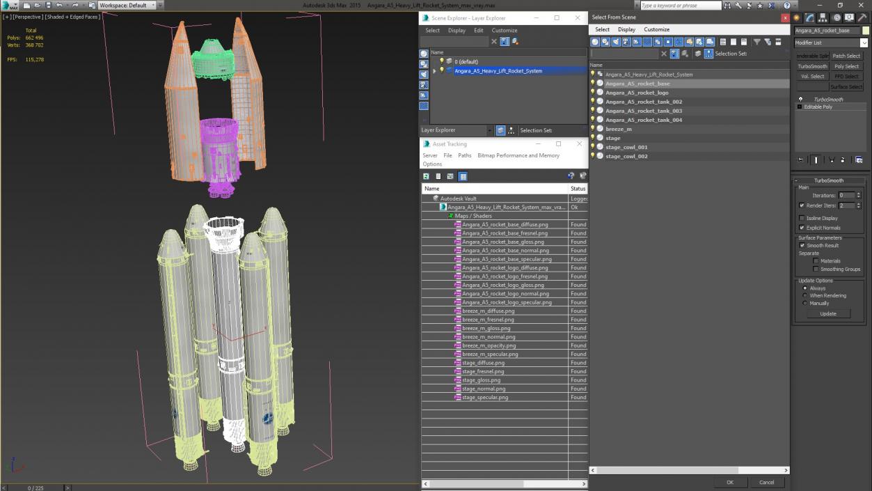 Angara A5 Heavy Lift Rocket System 3D model