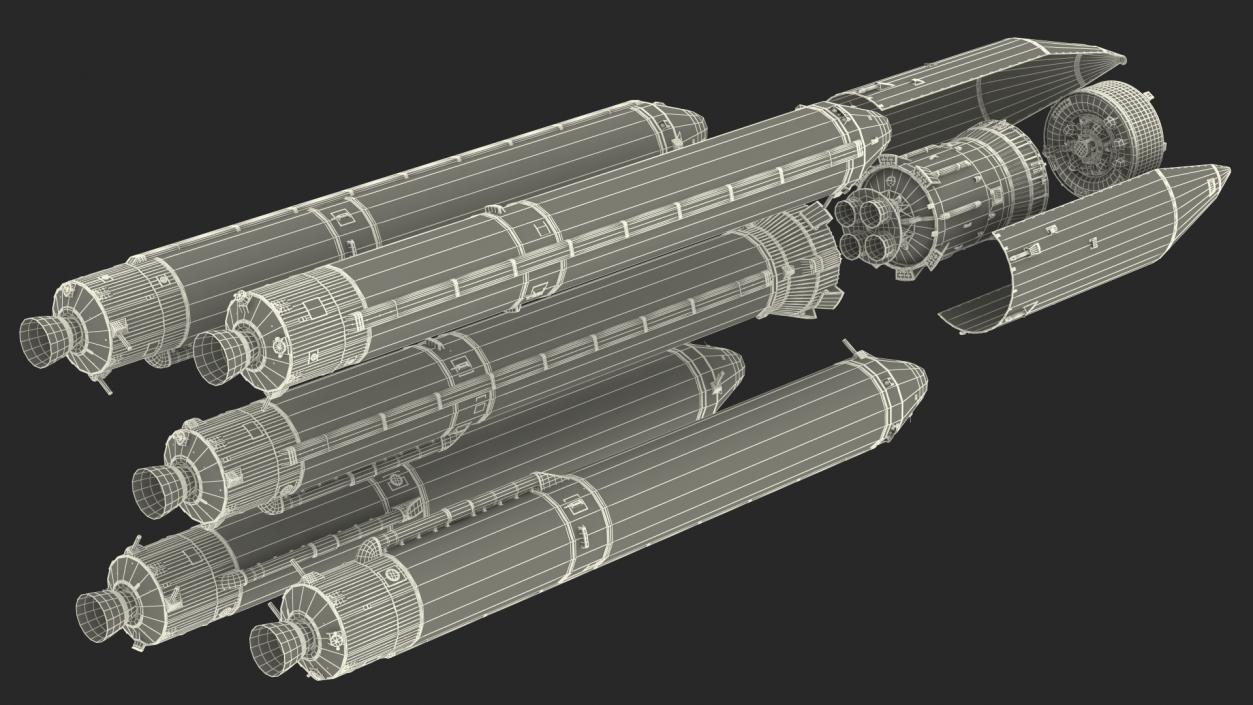 Angara A5 Heavy Lift Rocket System 3D model