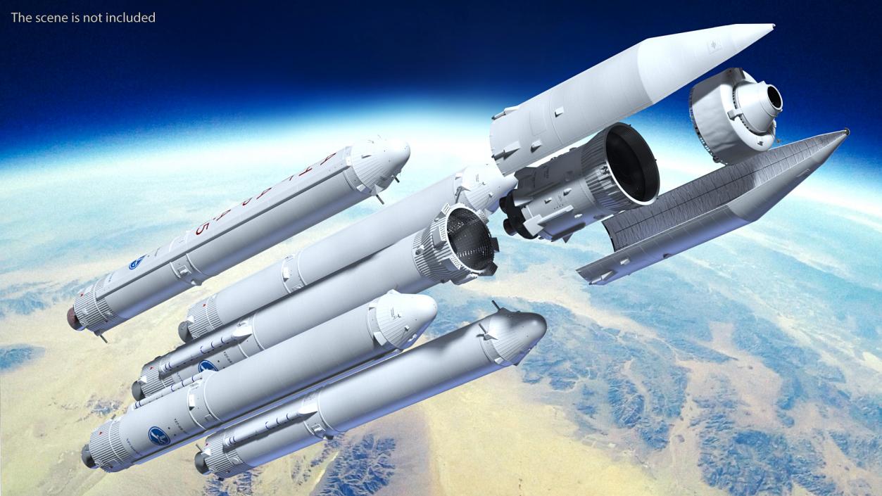 Angara A5 Heavy Lift Rocket System 3D model