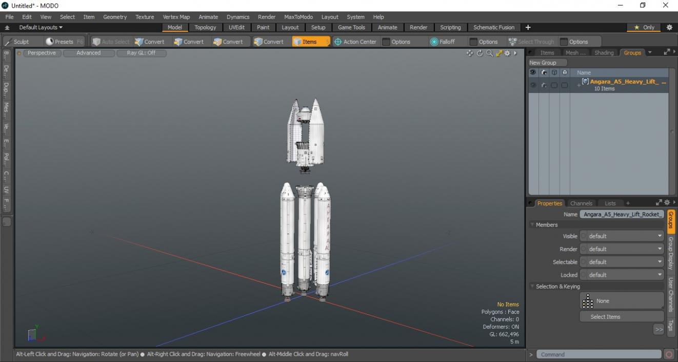 Angara A5 Heavy Lift Rocket System 3D model